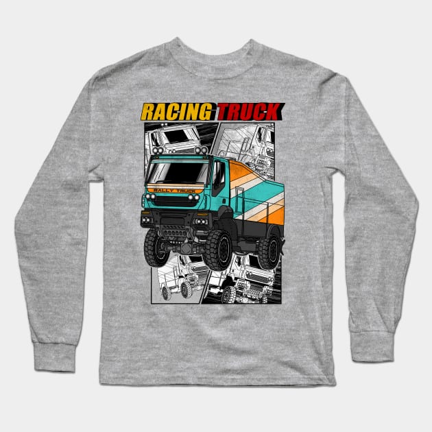 Rally Truck Long Sleeve T-Shirt by Guyvit